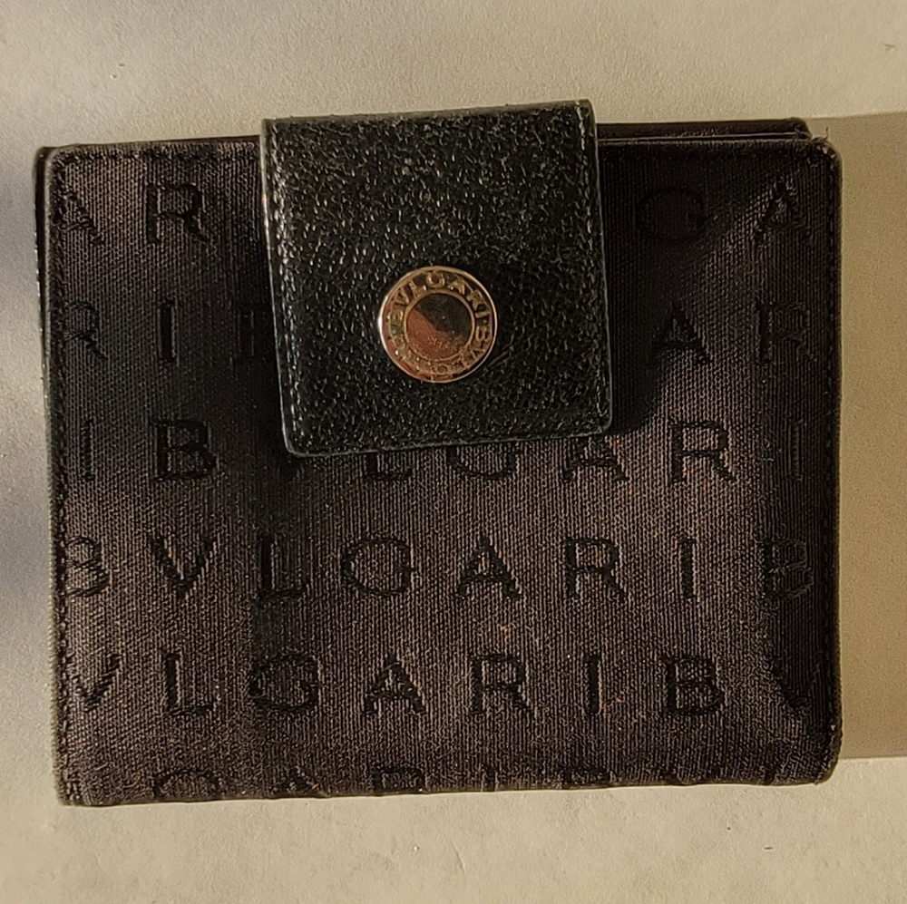 BVLGARI Canvas Leather Bifold Wallet